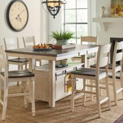 Madison County 7pc High Dining Vintage White Set