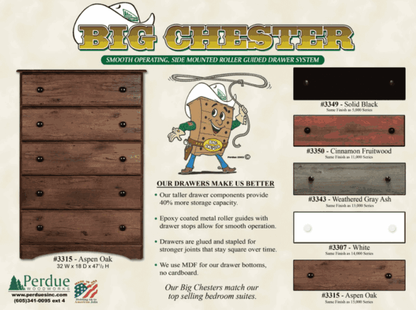 5 Drawer 32" Wide Chest