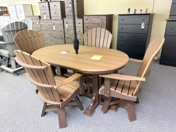 Oval Mission 5pc Set Mahogany/ Brown