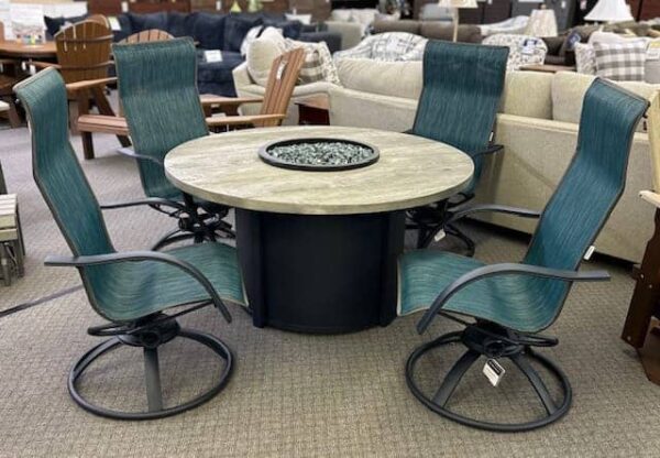 5pc Timber Drift Indigo Fire Table Set