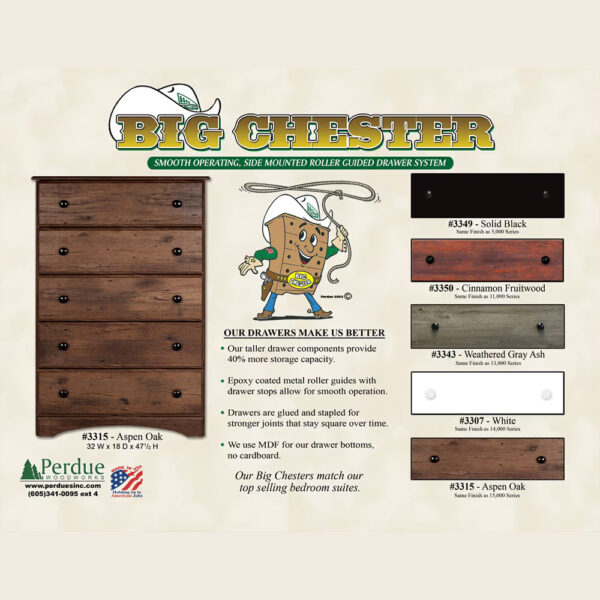 5 Drawer 32" Wide Chest