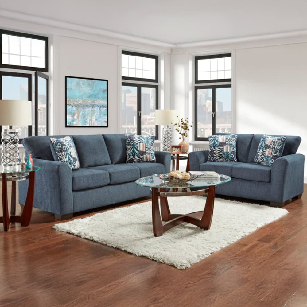 3330 Allure Navy Sofa & Loveseat Set 1 3330 Allure Navy Sofa & Loveseat Set