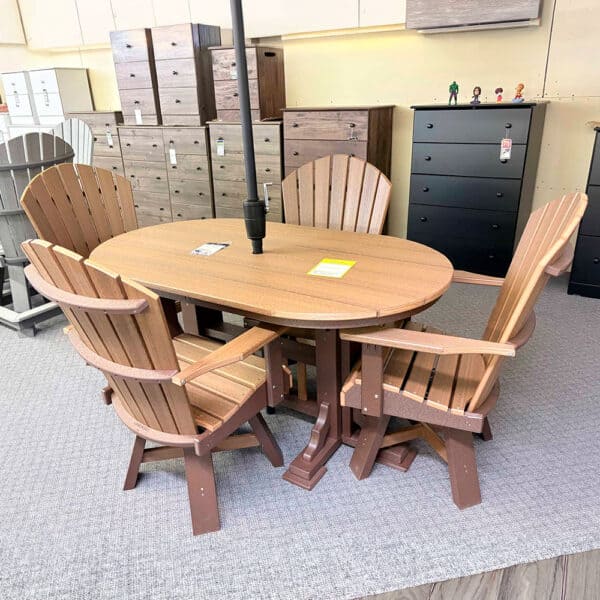 Oval Mission 5pc Set Mahogany/ Brown