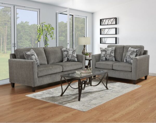 Sims Charcoal Sofa, Loveseat & Recliner